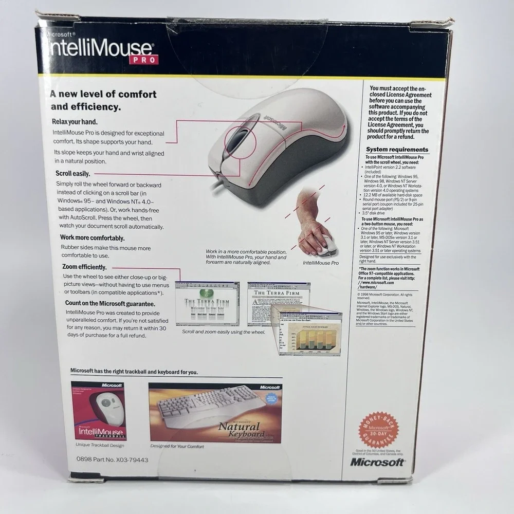 Microsoft IntelliMouse PRO Open Box‎  for Windows 1998
